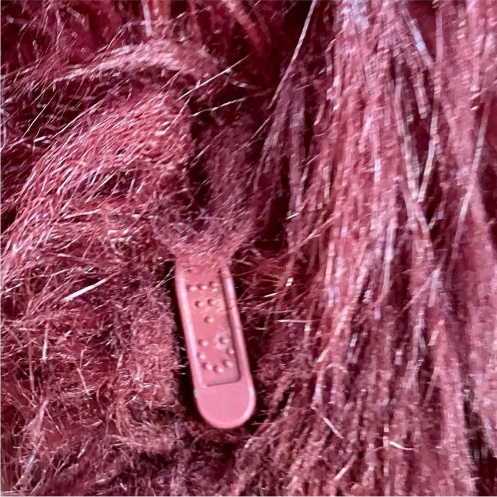 Rachel Zoe upscale wine colored faux fur jacket, 3/4 length 🍷 - Picture 5 of 15